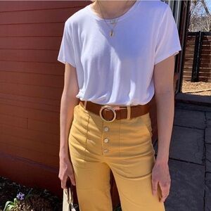 Capulet Lottie jeans sunflower high waisted wide leg crop yellow size medium